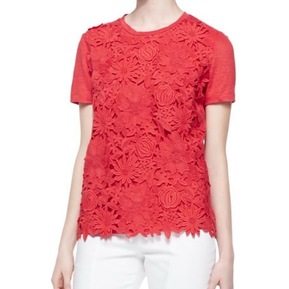 Tory Burch Katama Floral SS Top